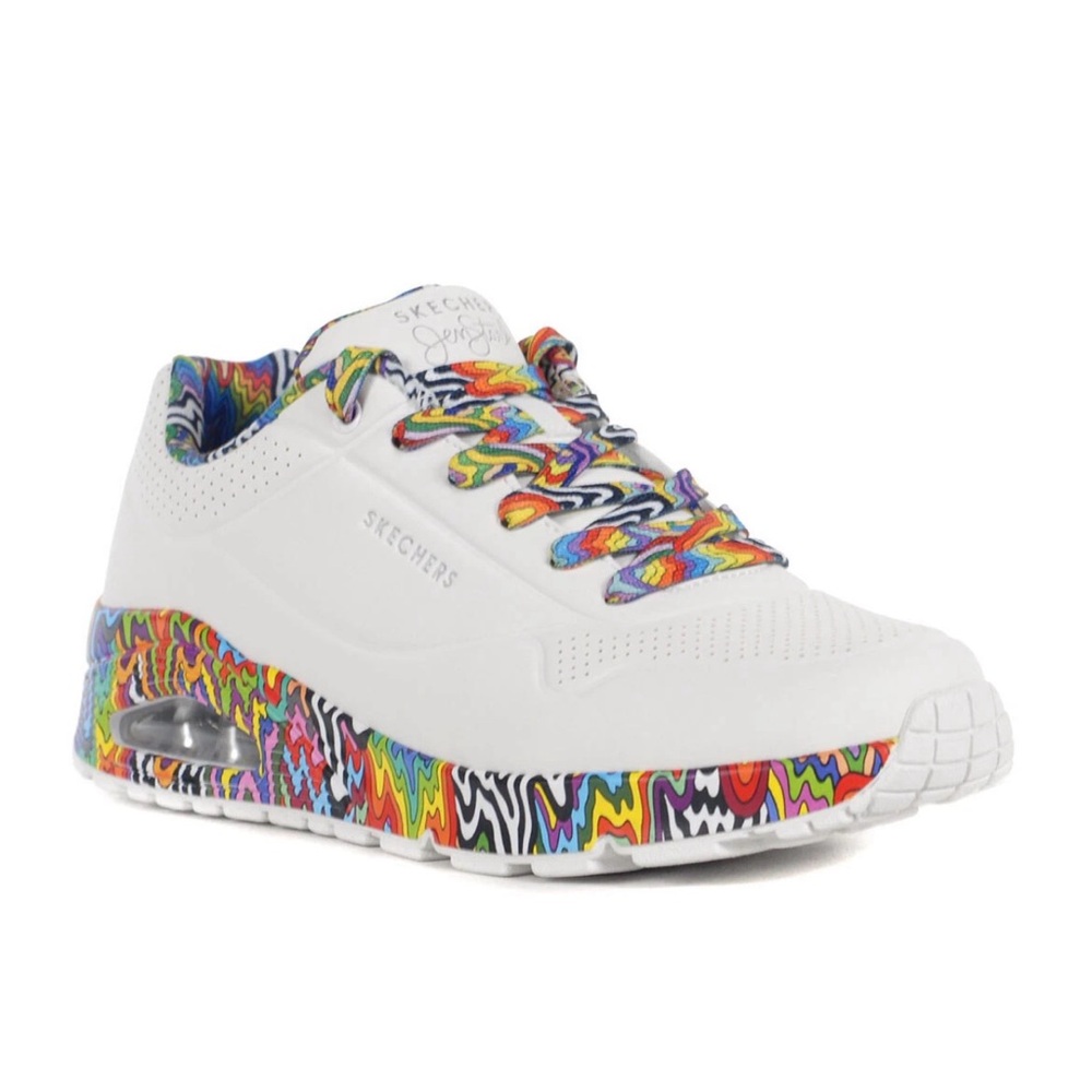 Skechers WOMEN'S 177959 JEN STARK: UNO Ravaged Love Multi Street Sneaker Sz 11 - Picture 2 of 6